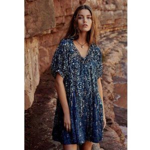 NWT Free People Jet Set Mini Dress XS Blue